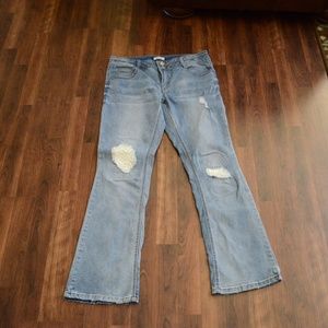 Mudd Girls Size 18 1/2 Crochet Patch Jeans